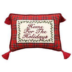 123 CREATIONS Embroidered Wool Throw Pillow