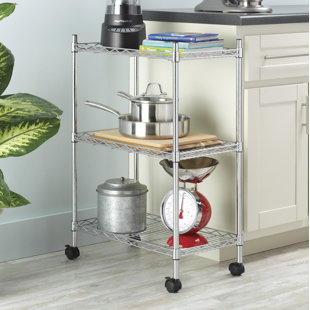 WHITMOR, INC 22.5" W Acrylic Height -Adjustable Shelving Unit with Wheels