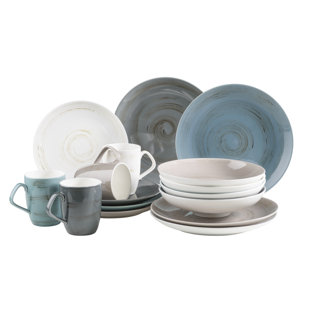 MÄSER 16 Piece Porcelain China Dinnerware Set - Service for 4