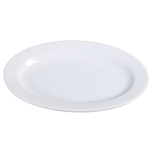 YANCO Abco 12'' Porcelain China Dinner Plate (Set of 12)
