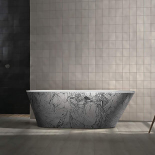 MAESTRO BATH Sophia 67.7'' x 29.5'' Freestanding Soaking Fiber Glass/Resin Bathtub