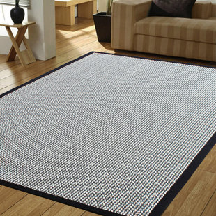 A1 HOME COLLECTIONS LLC Handmade Hand-Knotted Wool Gray, Cream And Black Rug