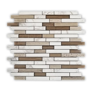 MANGO TILE Miami 12" x 12" Marble Linear Mosaic Wall & Floor Tile