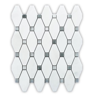 MANGO TILE Alps 12" x 12" Marble Octagon and Dot Mosaic Wall & Floor Tile