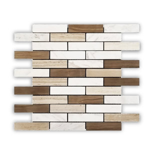 MANGO TILE Miami 12" x 12" Marble Brick Joint Mosaic Wall & Floor Tile
