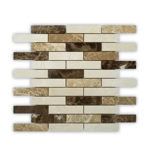 MANGO TILE Kingsway 12" x 12" Marble Mosaic Subway Wall & Floor Tile