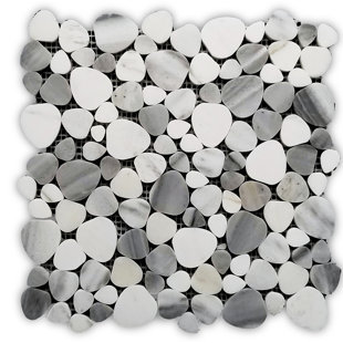 MANGO TILE Pebble 12" x 12" Marble Pebbles Mosaic Wall & Floor Tile