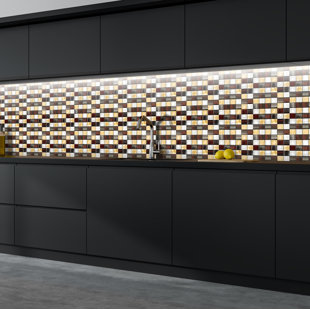 MANGO TILE 12" x 12" Glass and Metal Grid Mosaic Wall Tile