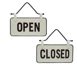 Foreside Home & Garden 2-Sided Open Closed Sign