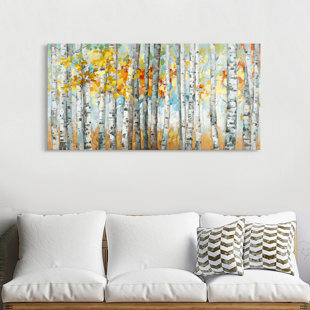 OPHELIA & CO. Colourful Forest by Grant Wood - Wrapped Canvas Painting