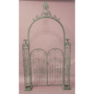 LILY MANOR Caelan 147cm W x 22cm D Iron Garden Arches in Rusty Brown