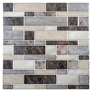 TRUU DESIGN 10'' W x 10'' L PVC Peel and Stick Subway Tile