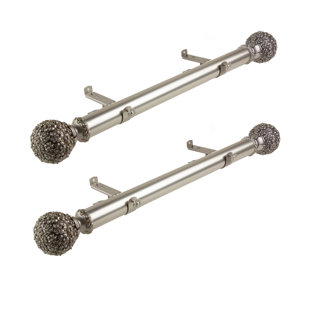 CANORA GREY Saroyan Overall Width x 1.5'' Diameter Single Curtain Rod (Set of 2)