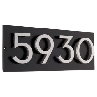 MONTAGUE METAL PRODUCTS INC. Floating Modern 4" Number Horizontal Address Plaque (4 Digits)