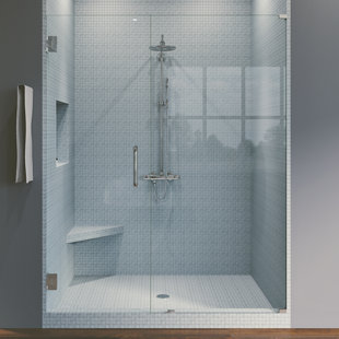 SYMPHONY SHOWER DOORS 53" x 76" Hinged Frameless Shower Door