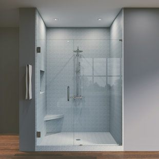 SYMPHONY SHOWER DOORS 80'' H Pivot Frameless Shower Door with Clear Glass