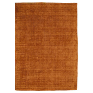 BRAYDEN STUDIO Aero Solid Colour Hand Woven Orange Area Rug