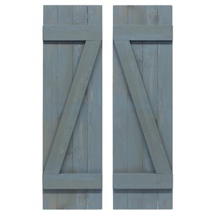 DOGBERRY COLLECTIONS 14'' Board & Batten Shutters (Set of 2)