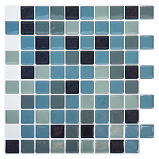 TRUU DESIGN 10'' W x 10'' L PVC Peel and Stick Mosaic Tile