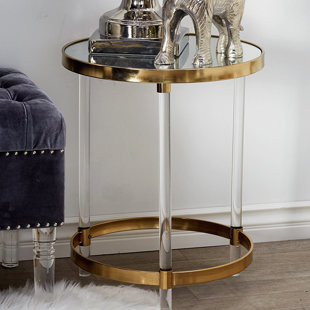 EVERLY QUINN Duong Mirrored Glass Top End Table
