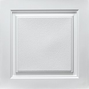 UDECOR Westport 24'' L x 24'' W Smooth Vinyl Ceiling Tile In White (Set of 10)