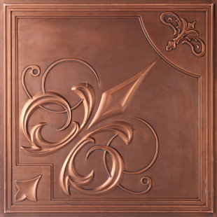 UDECOR Risano 23.75'' L x 23.75'' W Vinyl Ceiling Tile In Antique Bronze (Set of 10)