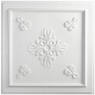 UDECOR Belfast 23.75'' L x 23.75'' W Textured Vinyl Ceiling Tile In White (Set of 10)