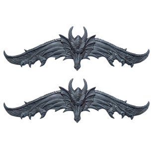 DESIGN TOSCANO Hardwick Dragon Wall Sculpture (Set of 2)