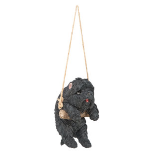 DESIGN TOSCANO Hanging Maltese Puppy on a Perch Dog Wall Decor