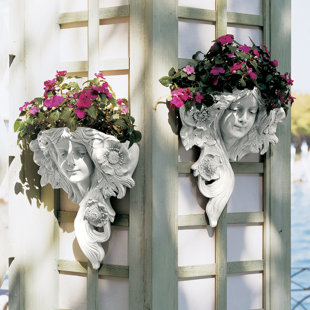 DESIGN TOSCANO 2 Piece French Greenmen Wall Planter Set
