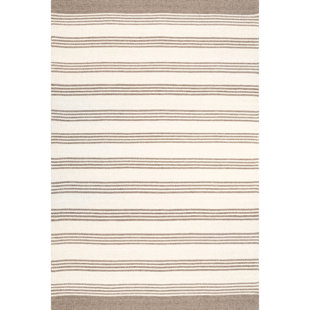 Arvin Olano x Rugs USA Striped Cotton/Wool Beige Area Rug