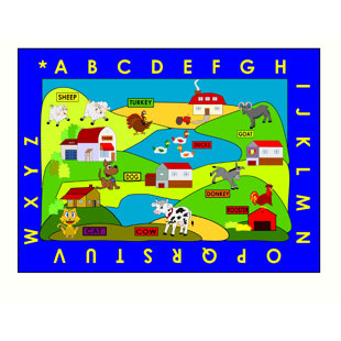 KIDS WORLD CARPETS Durable Play Performance Green/Blue Rug