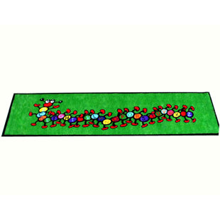 KIDS WORLD CARPETS Performance Green/Red Rug