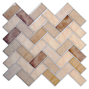 TRUU DESIGN 10'' W x 10'' L PVC Peel and Stick Mosaic Tile