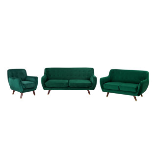 FAIRMONT PARK Lesse 3 - Piece Velvet Living Room Set