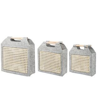 NORDEN HOME 3-tlg. Korb-Set Sariot aus Filz