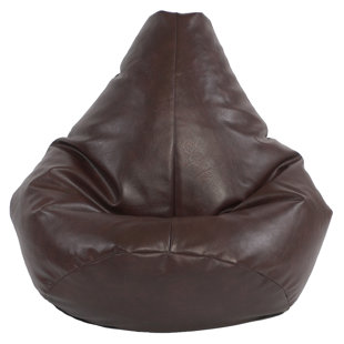 EBERN DESIGNS Bean Faux Leather Refillable Bean Bag Chair & Lounger