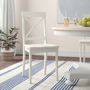 BREAKWATER BAY Vahram Solid Wood Cross Back Side Chair (Set of 2)