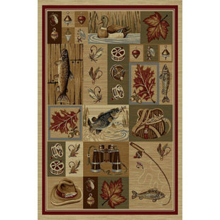 MILLWOOD PINES Wilsonville Fishing Beige Area Rug