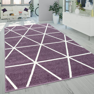 NORDEN HOME Bundy Geometric Machine Woven Purple Area Rug