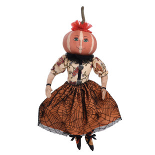 GATHERED TRADITIONS BY JOE SPENCER Penelope Pumpkin Head Girl Art Doll