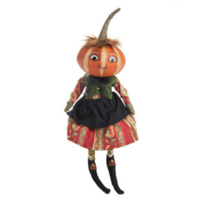 GATHERED TRADITIONS BY JOE SPENCER Kimberly Pumpkin Head Art Doll