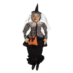 GATHERED TRADITIONS BY JOE SPENCER Vahn Witch Halloween Art Doll Figure Joe Spencer Gathered Traditions Halloween Fall Harvest Halloween Art Doll Figure Decor Decoration