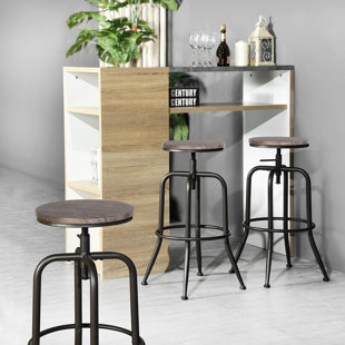 TRENT AUSTIN DESIGN Alameda Swivel Adjustable Height Counter Stool with Metal Frame (Set of 2)
