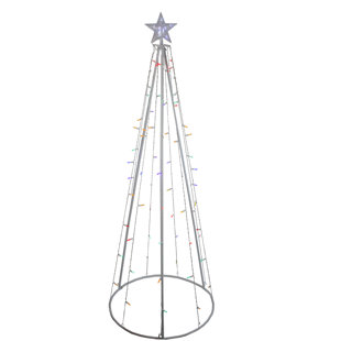 NORTHLIGHT SEASONAL 6' Multi-Color LED Lighted Cone Tree Outdoor Christmas Decoration