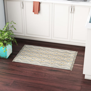 NOVOGRATZ Indio Beverly Handmade Flatweave Wool Gray/Yellow/White Rug