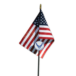 U.S. FLAG STORE Allied Air Force Wings Veteran Grave Marker 2-Sided Resin/Plastic 30 x 18 in. Garden Flag