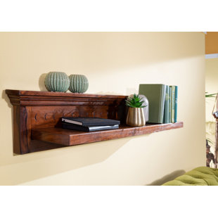 MASSIVMOEBEL24 Oxford Acacia Solid Wood Accent Shelf