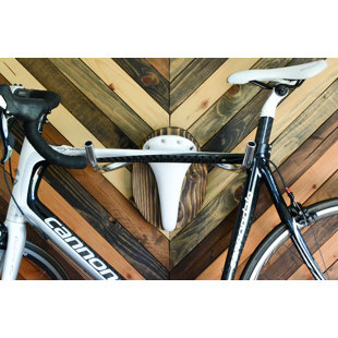 THE IRON ROOTS DESIGNS Wood Wall Mounted Adjustable Bike Rack