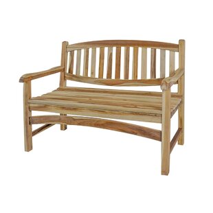 EcoDecors 48 Inch Teak Bench Garden Wood Patio Outdoor Benches Wood Bench for Outdoors Seating